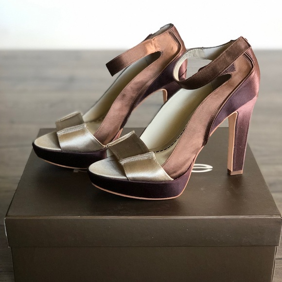 bebe Shoes - Like new - Bebe Pearl Brown Ankle Strap Sandals